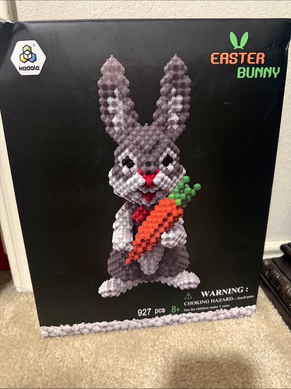 Gray Easter Bunny Building Toy with Orange Carrot - 927 pcs